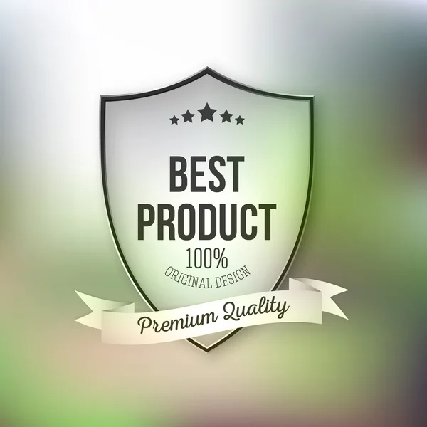 Best product shield isolated on blurred background — Stock Vector