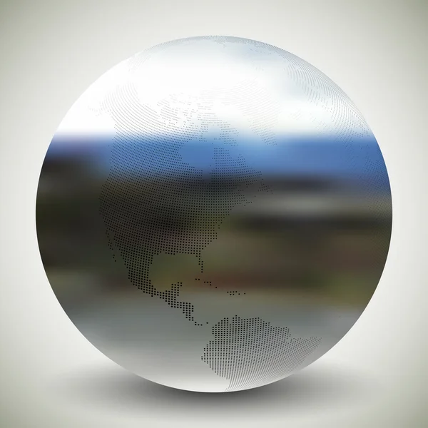 Globe mondial pointillé, illustration vectorielle de conception floue — Image vectorielle