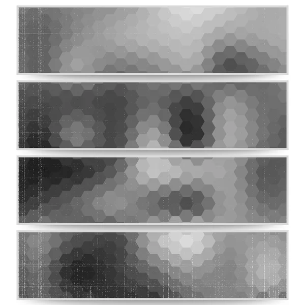Set di intestazioni esagonali astratte, vettore di progettazione offuscata — Vettoriale Stock