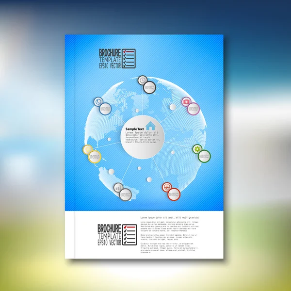 Infografica con cerchi colorati. Brochure, volantini o report per business, template vector — Vettoriale Stock