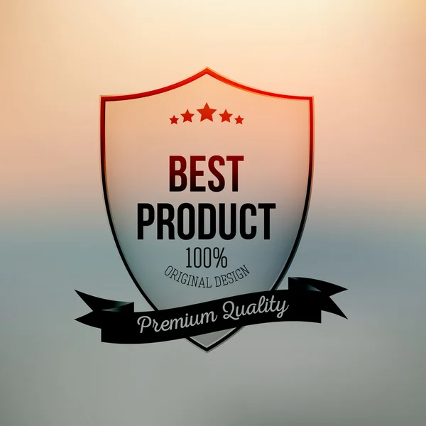 Best product shield isolated on blurred background — Stock Vector
