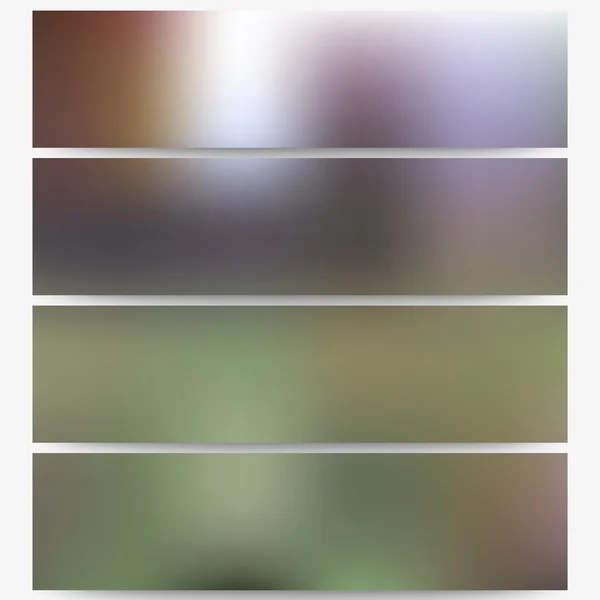 Abstract unfocused natural headers set, blurred design vector — Stock Vector