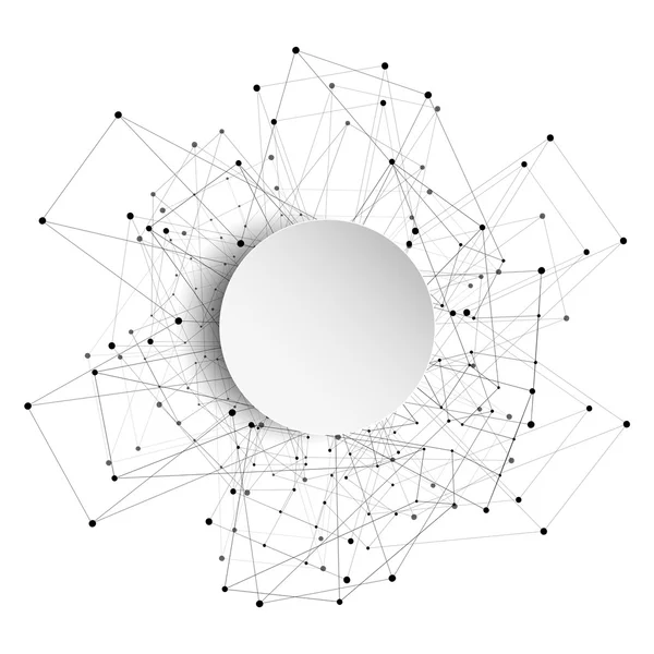 Metin, molekül yapısı, iş ve bilim kavramı vektör çizim için yer ile bağlantı arka plan — Stok Vektör