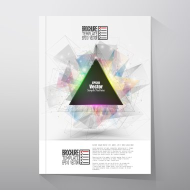 Soyut üçgen tasarım broşür, el ilanı ya da metin için yer raporla