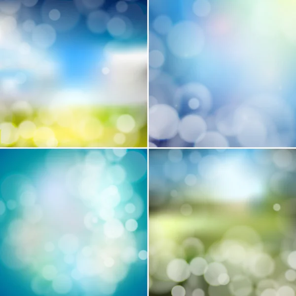 Grande conjunto de fundos embaçados com efeito bokeh. Ilustração vetorial abstrata —  Vetores de Stock