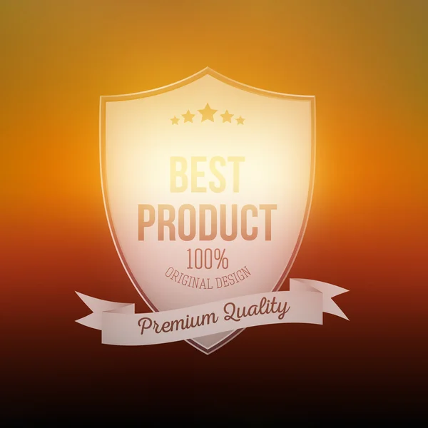 Best product shield isolated on blurred background — Stock Vector