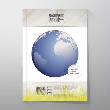 Dünya küresi. Broşür, el ilanı ya da rapor iş, şablon vektör için
