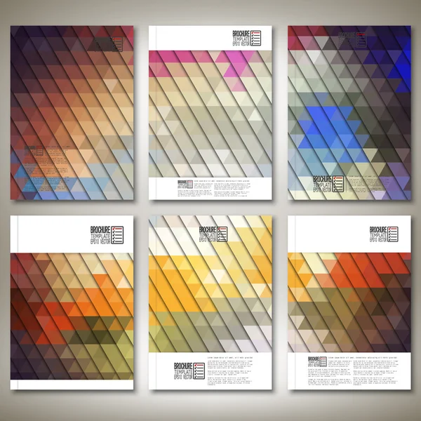 Fondos de color abstracto, vector de diseño de triángulo. Folleto, folleto o informe para empresas, plantillas vector — Vector de stock
