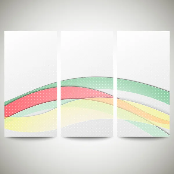 Set de flyers abstraits, design vectoriel d'ondes — Image vectorielle