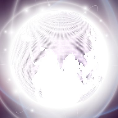 Noktalı dünya Küre, ışık tasarımı vektör çizim