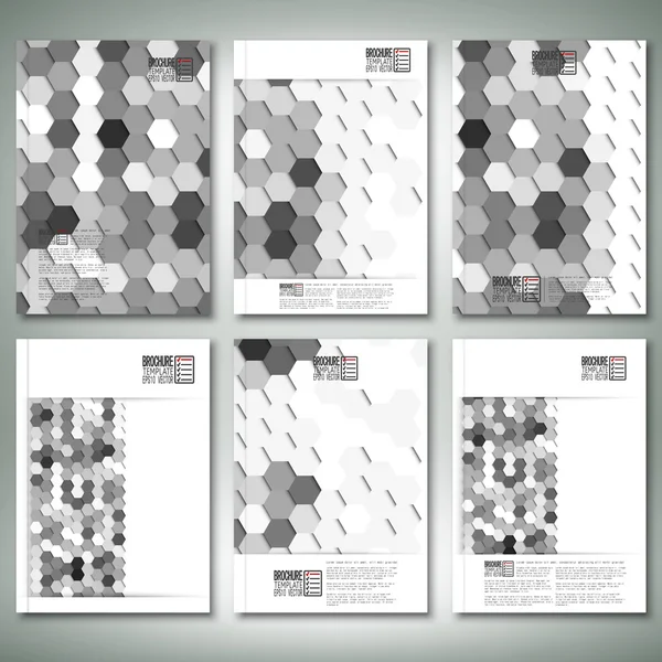 Geometric backgrounds, abstract hexagonal patterns. Brochure, flyer or report for business, templates vector — Stock Vector