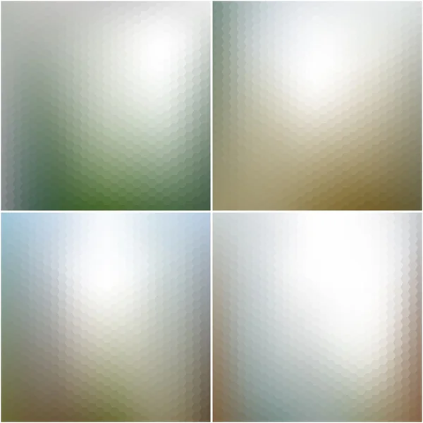 Vector web and mobile interface templates. Blurred hexagonal backgrounds set — Stock Vector