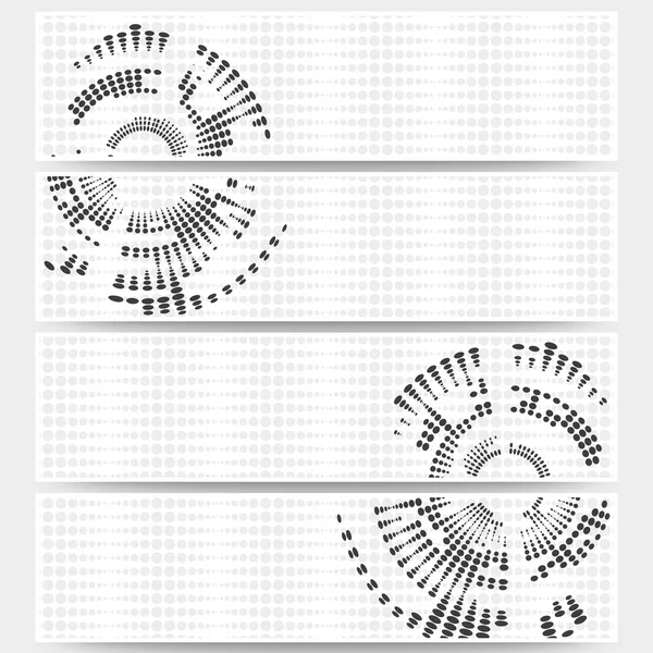 Web banners conjunto de modelos de layout de cabeçalho, círculo meio-tom fundos vetoriais para o design do seu site — Vetor de Stock
