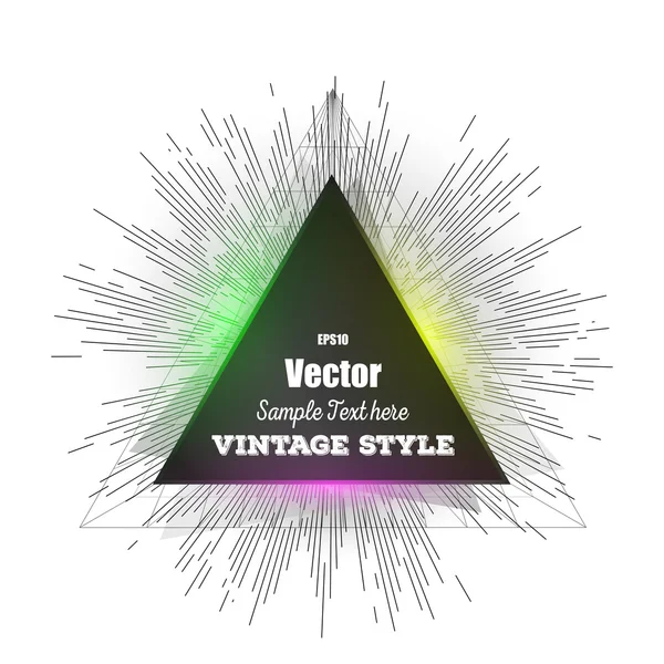 Abstract triangle banner. Vintage style star burst element for your vector design — Stock Vector