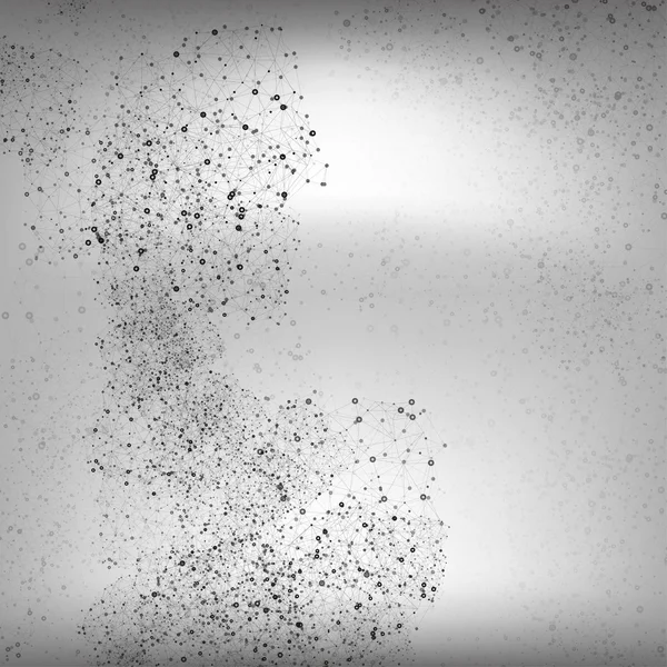 Struttura molecolare, sfondo grigio per la comunicazione, illustrazione vettoriale scientifica — Vettoriale Stock