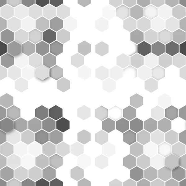 Hexagonala seamless mönster. Upprepande geometriska grå bakgrund — Stock vektor