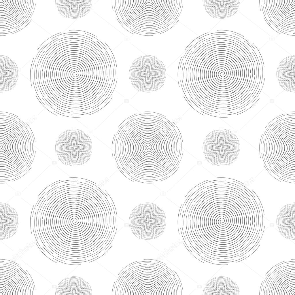 Abstract seamless spiral design pattern. Circular, rotating background, vector illustration