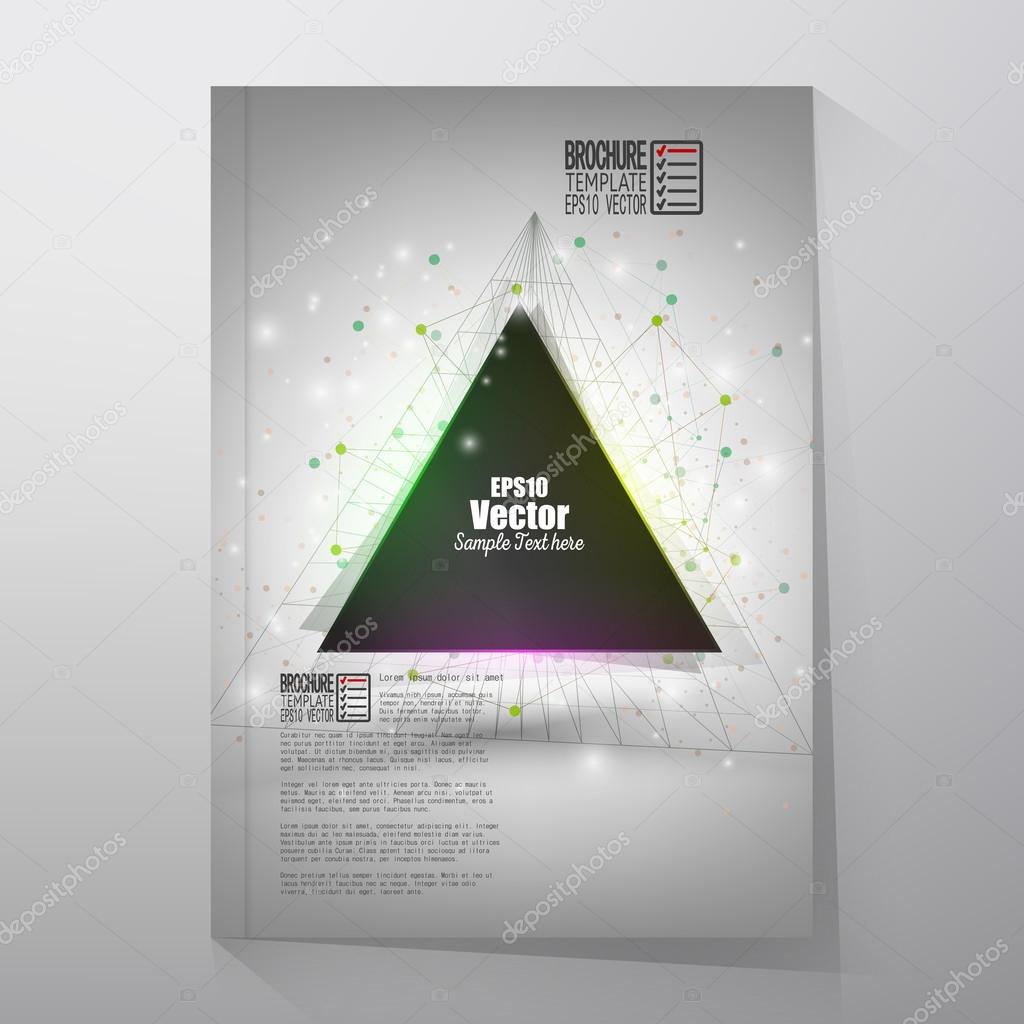 Abstract triangle design brochure, flyer or report with place for text