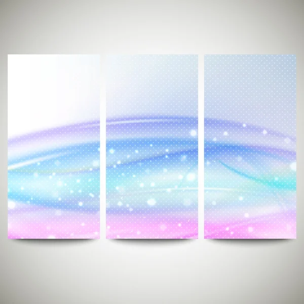 Abstract blue banners set, wave vector design — Stock Vector