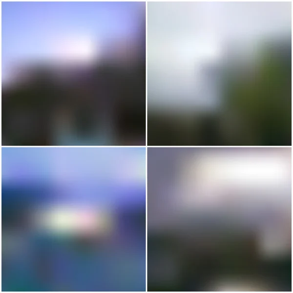 Blur landscape vector backgrounds. Editable blurred backgrounds set — Stock Vector