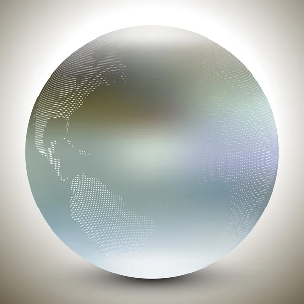 点線地球儀、ぼかしたデザイン ベクトル図 — ストックベクタ