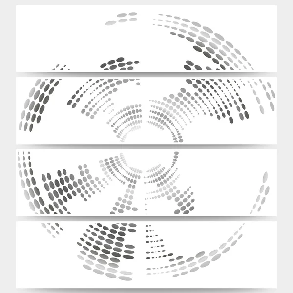 Web banners conjunto de modelos de layout de cabeçalho, círculo meio-tom fundos vetoriais para o design do seu site — Vetor de Stock