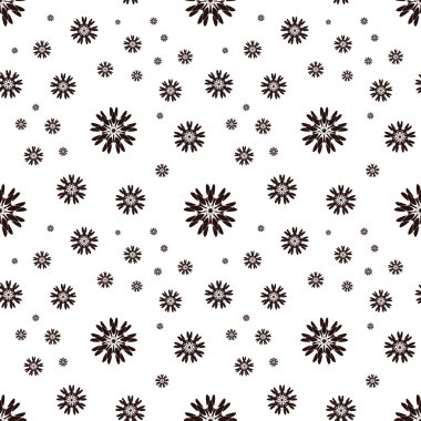 Soyut çiçek ile Seamless modeli. Modern şık geometrik arka plan yinelenen. Basit kahverengi tek renkli vektör doku