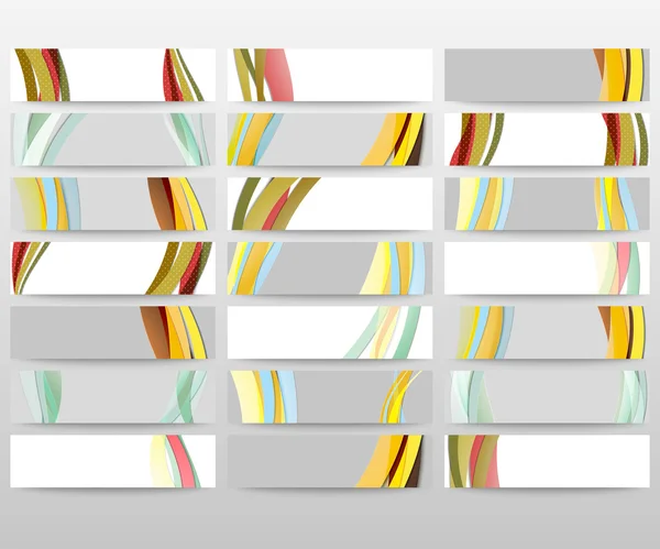 Ensemble d'en-têtes abstraits, conception vectorielle d'onde — Image vectorielle