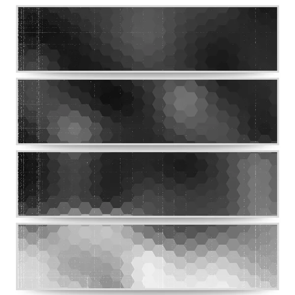 Ensemble d'en-têtes hexagonaux abstraits, vecteur de conception floue — Image vectorielle