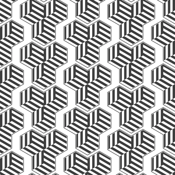Naadloze patroon met kubussen. Herhalende moderne stijlvolle geometrische achtergrond. Eenvoudige abstracte monochroom vector textuur — Stockvector
