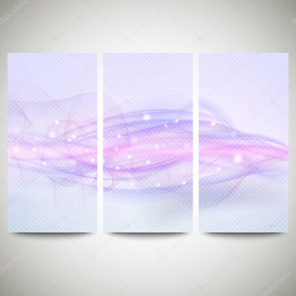 Abstract blue banners set, wave vector design