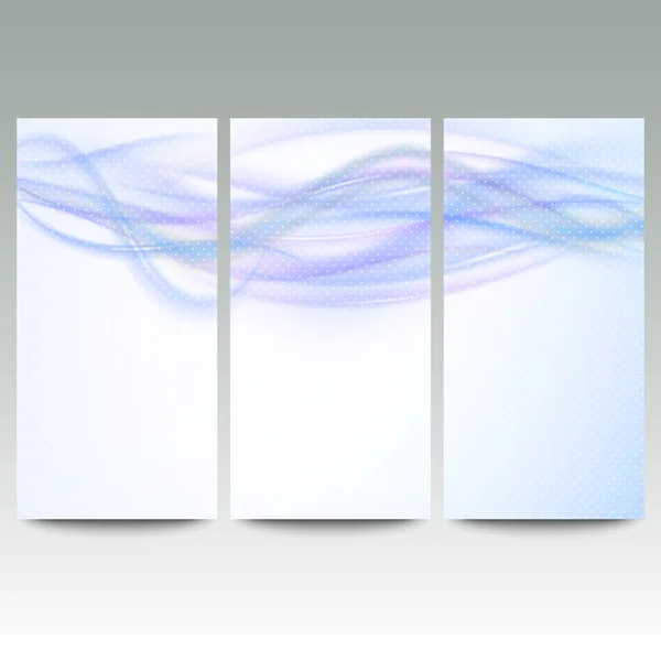 Conjunto de banners azules abstractos, diseño de vectores de onda — Vector de stock