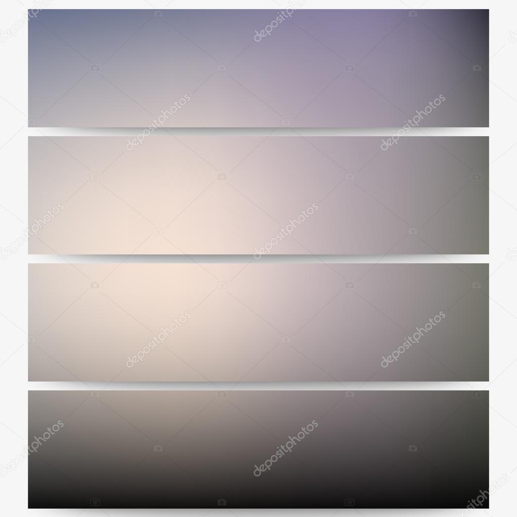 Abstract unfocused natural headers set, blurred design vector