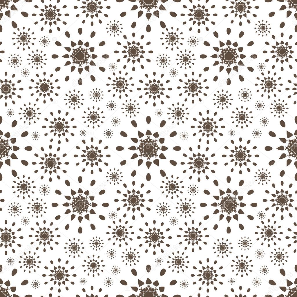 Seamless pattern with abstract flowers. Repeating modern stylish geometric background. Simple black monochrome vector texture