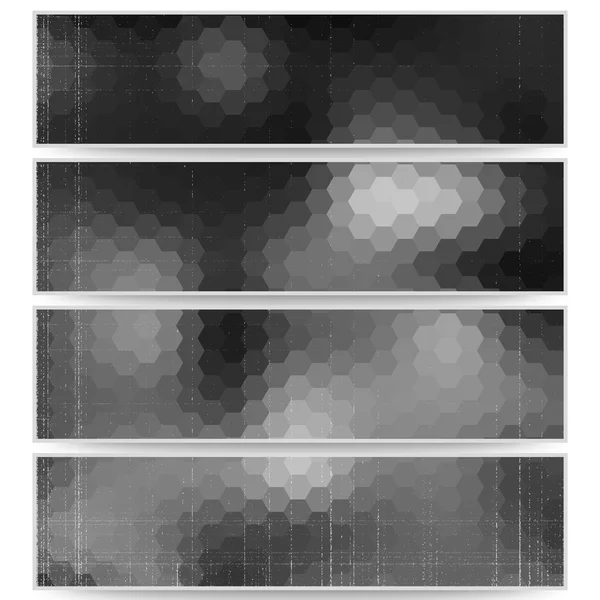 Ensemble d'en-têtes hexagonaux abstraits, vecteur de conception floue — Image vectorielle