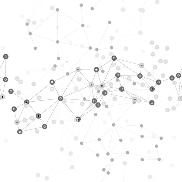 Fondo de estructura molecular, patrón sin costuras. Plantilla de negocio para diseño web, ilustración de vectores de diseño científico — Vector de stock