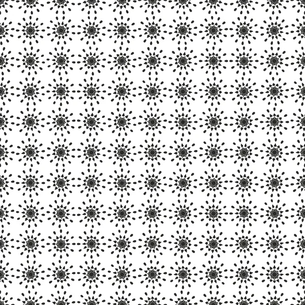 Naadloze patroon met abstracte bloemen. Herhalende moderne stijlvolle geometrische achtergrond. Eenvoudige zwarte monochroom vector textuur — Stockvector