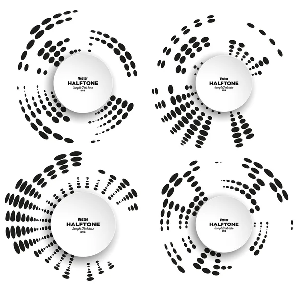 Conjunto de elementos vectoriales de medio tono de círculo para su diseño — Archivo Imágenes Vectoriales