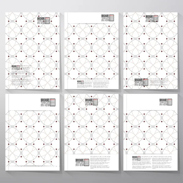 Dotted repeating modern stylish geometric background with circles and nodes. Simple abstract monochrome texture. Brochure, flyer or booklet for business, template vector — Stock Vector