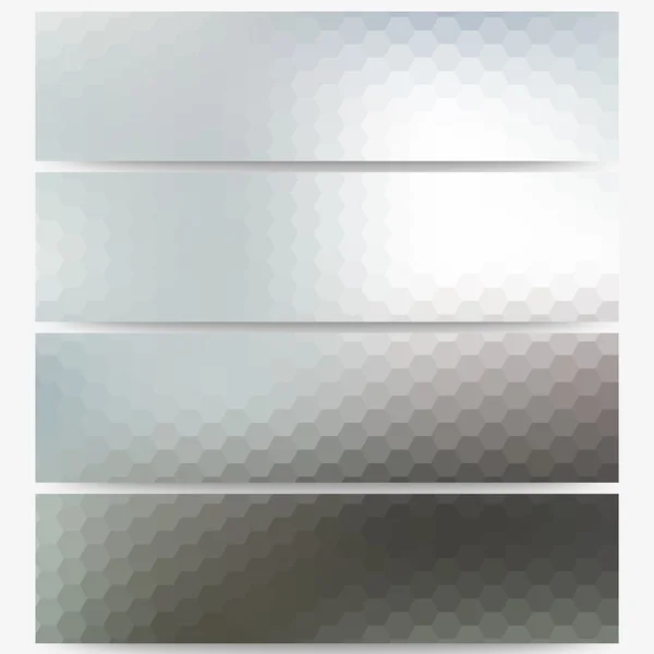 Abstract hexagonal headers set, blurred design vector — Stock Vector