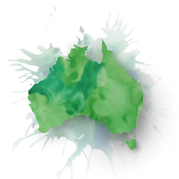 Australien-Kartenelement, abstrakter, handgezeichneter Aquarell-Hintergrund, großartige Komposition für Ihr Design, Vektorillustration — Stockvektor