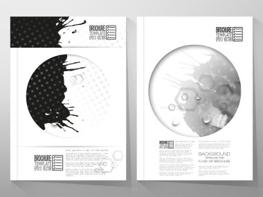 Soyut el suluboya gri-siyah arka plan metin mesajı, grunge tarzı illüstrasyon için boş yer ile çekilmiş. Broşür veya el ilanı vektör şablonu