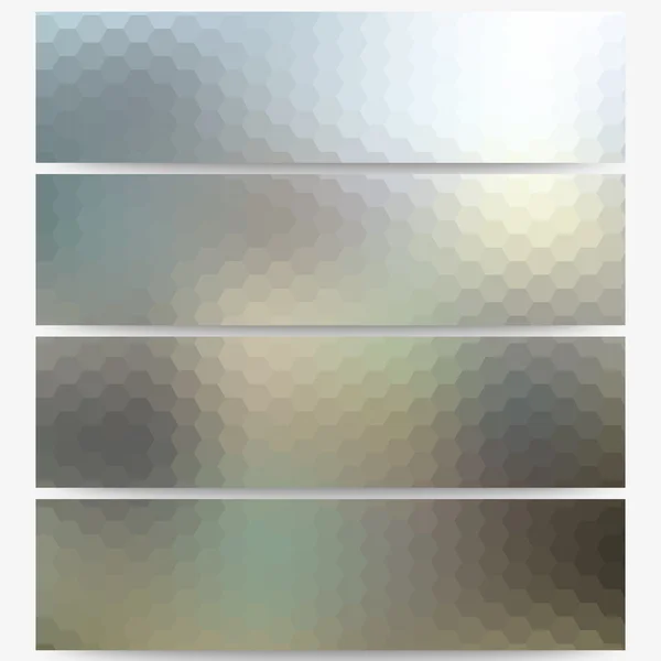 Abstract hexagonal headers set, blurred design vector — Stock Vector