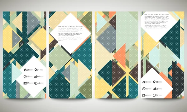 Abstract banners collection, flyer layouts. Colored backgrounds with place for text, triangle design vector illustration templates — 图库矢量图片