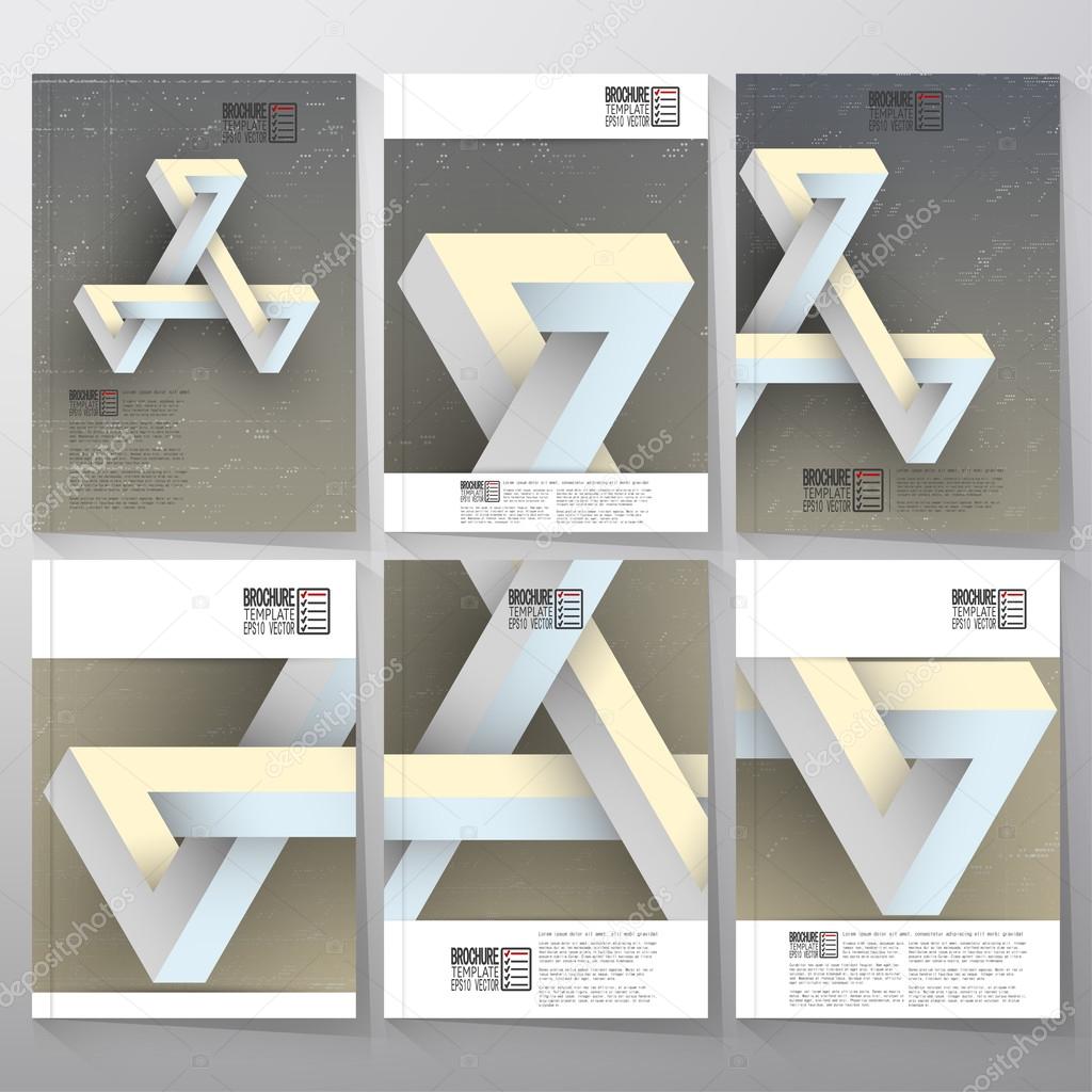 Unreal impossible geometric figure. Brochure, flyer or report for vector business templates