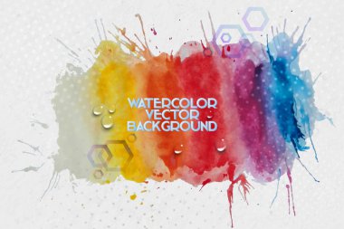 Soyut el ile metin mesajı, grunge tarzı vektör çizim için boş yer suluboya arka plan çekilmiş