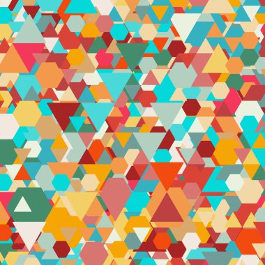 Colorful geometric background, abstract triangle-hexagonal pattern vector