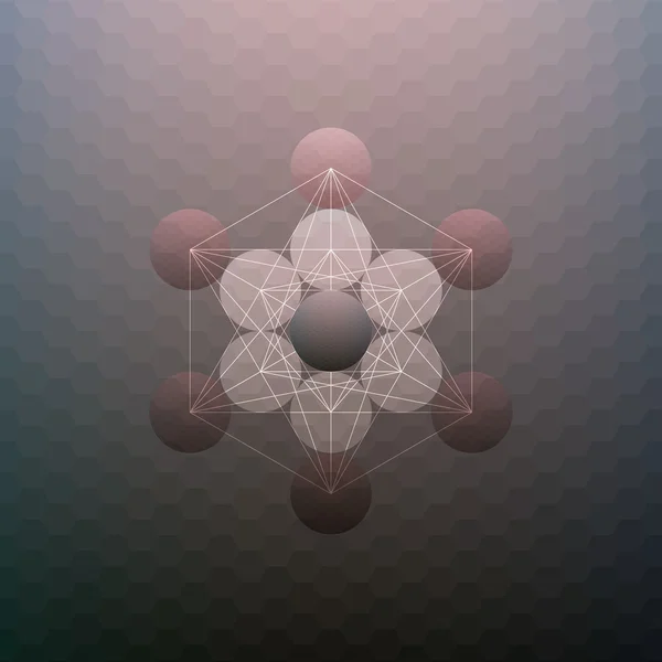 Abstract pattern on blurred hexagonal background, minimalistic geometric template, vector illustration — 图库矢量图片