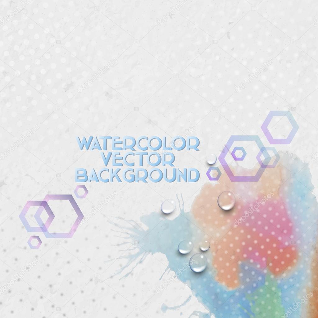 Abstract hand drawn watercolor background with empty place for text message, grunge style vector illustration