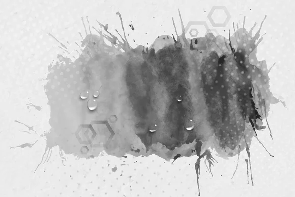 Abstrait dessiné à la main aquarelle fond gris avec place vide pour le message texte, illustration vectorielle de style grunge — Image vectorielle